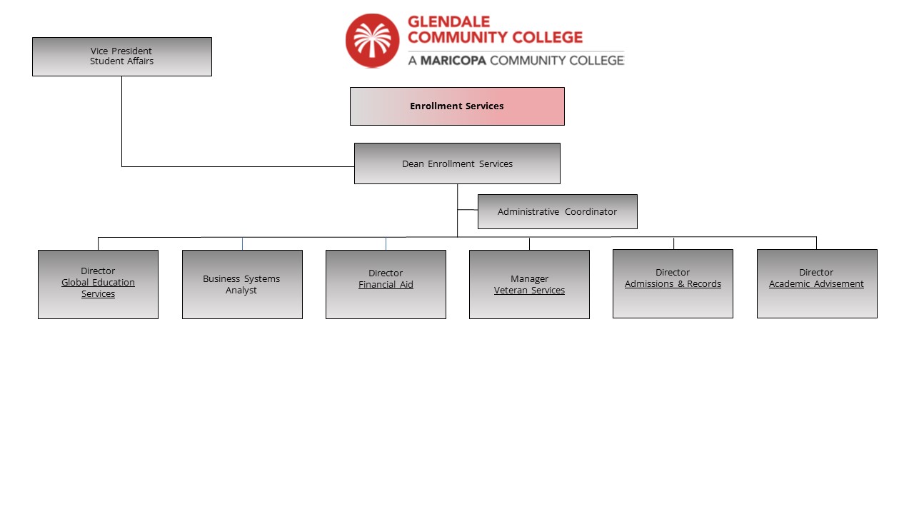 An image of the Enrollment Services organization chart.