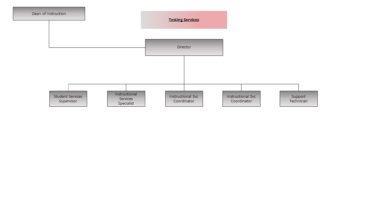 An image of the Testing Services organization chart.