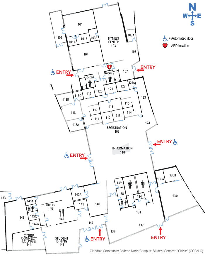 Chinle building floorplan at Glendale Community College North Campus.