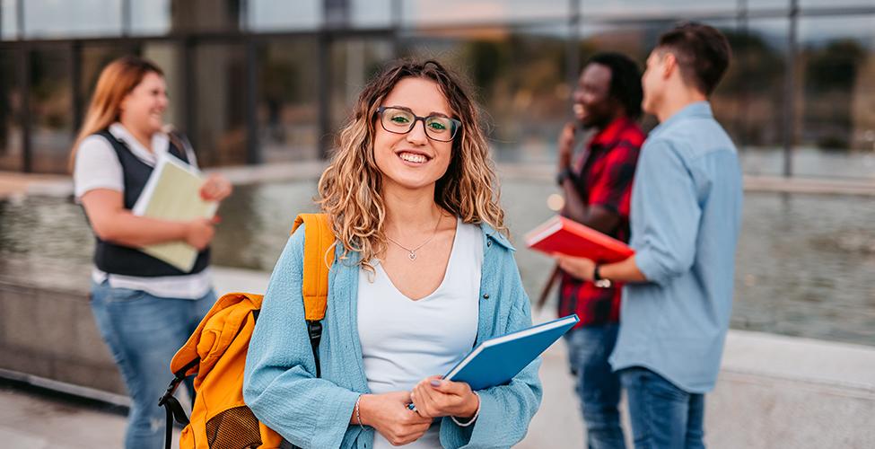 Smiling female student