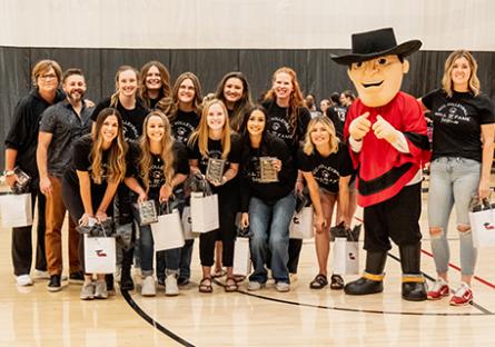 2014 GCC Women's Volleyball Team, their coaches and the Glendale Gaucho.