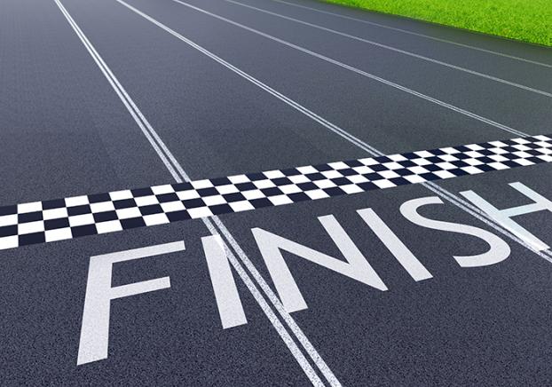 Finish line on a race track