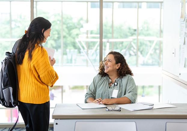 Student meeting with an advisor.